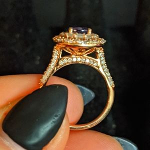 14kt rose gold, Tanzanite and diamond ring